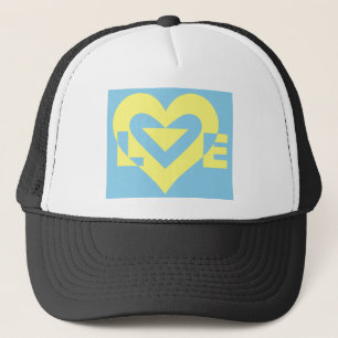 Gorra De Camionero Amor Amarillo en azul