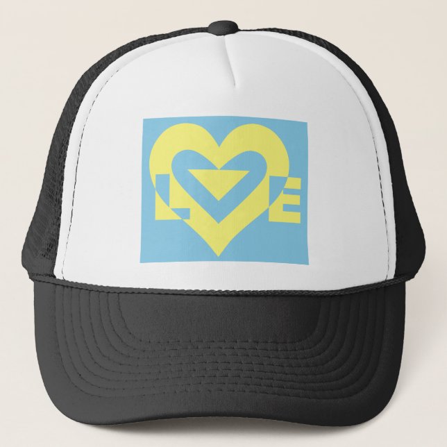 Gorra De Camionero Amor Amarillo en azul (Anverso)