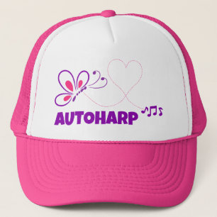 Gorra De Camionero Amor Autoharp Rosa Mariposa Corazón Púrpura