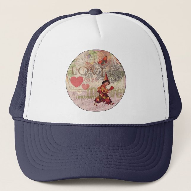 Gorra De Camionero Amor Corazón Querido Valentine Cherub (Anverso)