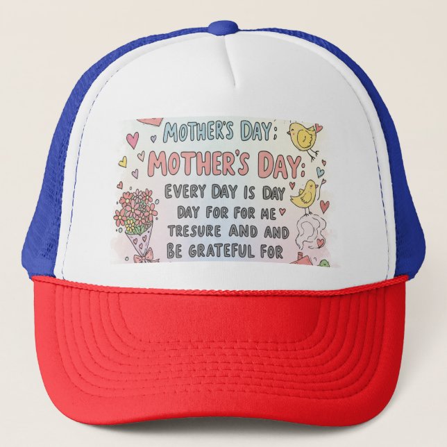 Gorra De Camionero Amor cotidiano para mamá Doodle Trucker Hat (Anverso)