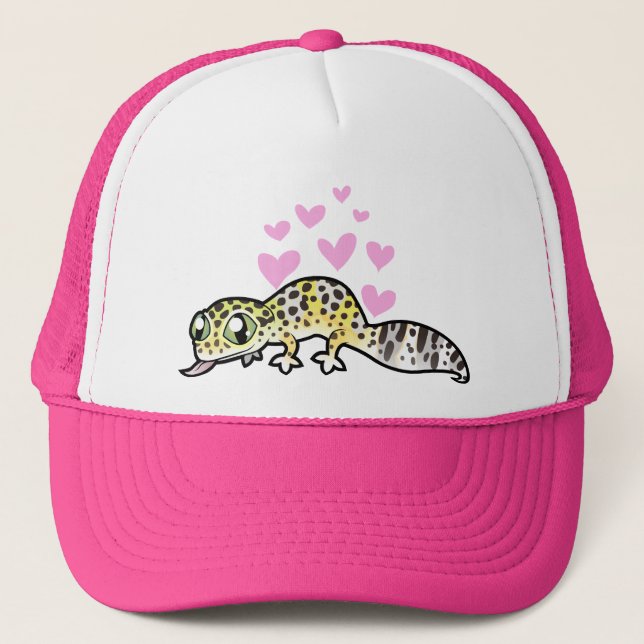 Gorra De Camionero Amor de Gecko Leopardo (Anverso)