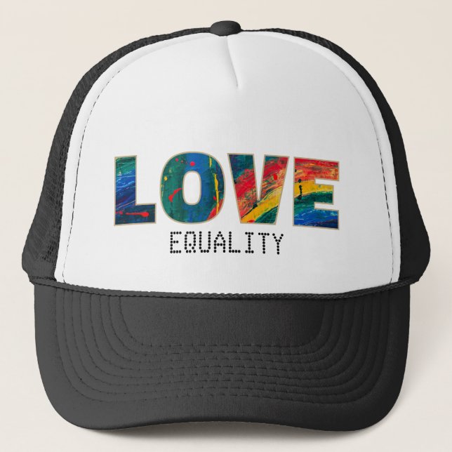 Gorra De Camionero Amor del arcoiris colorido LGBTQ+ Nombre personali (Anverso)