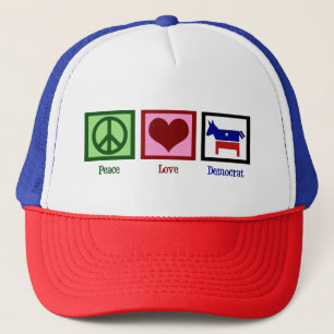Gorra De Camionero Amor Demócrata de la paz