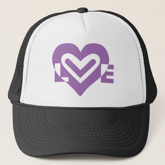 Gorra De Camionero Amor en morado (Anverso)