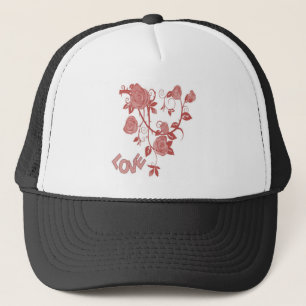 Gorra De Camionero Amor floral rosado