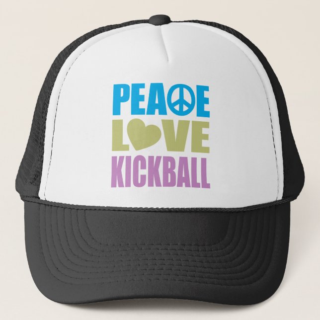 Gorra De Camionero Amor Kickball de la paz (Anverso)