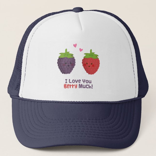 Gorra De Camionero Amor lindo Berry Mucho Humor Pun (Anverso)