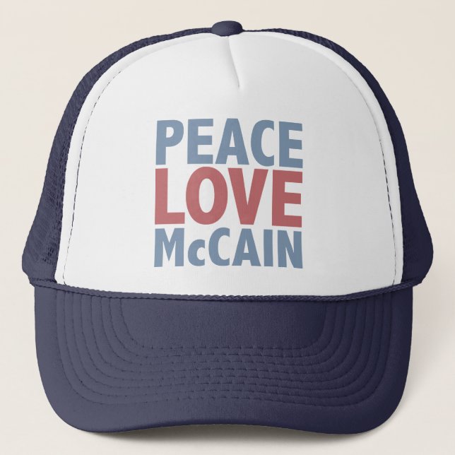 Gorra De Camionero Amor McCain de la paz (Anverso)
