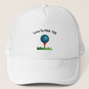 Gorra De Camionero Amor por PAR-TEE con bola de golf, Fun Guay Golf