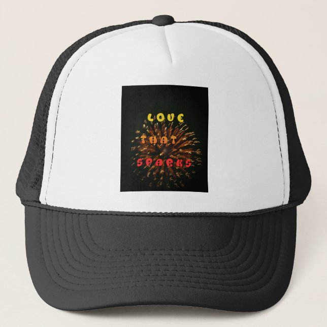 Gorra De Camionero Amor que provoca abstracción de la impresión de di (Anverso)