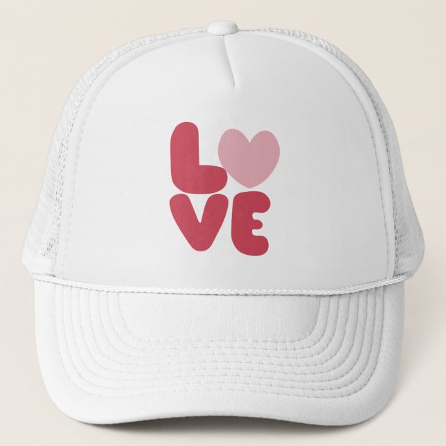 Gorra De Camionero AMOR Tipografía rosa (Anverso)