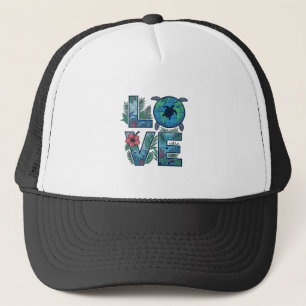 Gorra De Camionero Amor Tortuga Marina Tierra Tropical