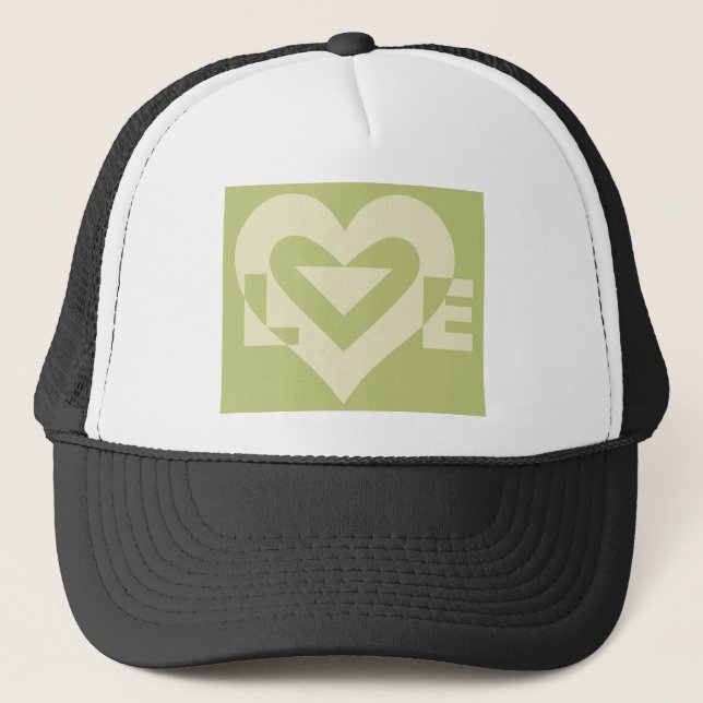 Gorra De Camionero Amor Verde De Dos Tonos (Anverso)