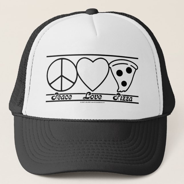 Gorra De Camionero Amor y pizza de la paz (Anverso)