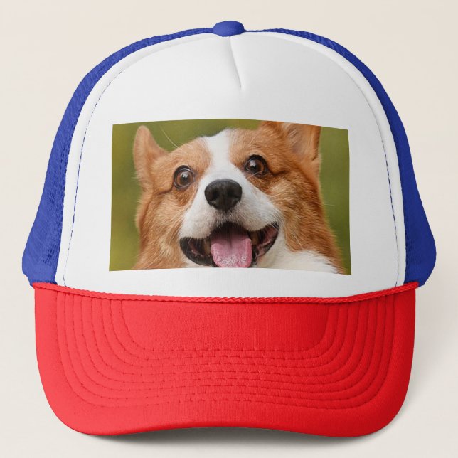 Gorra De Camionero Añadir foto de perro personalizada (Anverso)