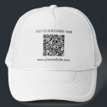 Gorra De Camionero Añadir la dirección del sitio web QR Code Business<br><div class="desc">Agregue la dirección URL de su sitio web de negocios y el nombre de negocio haciendo clic en el botón "Personalizar". Se generará automáticamente un código QR único cuando añada su dirección web en el campo de código QR proporcionado.</div>
