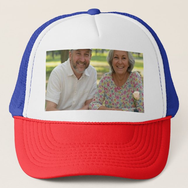 Gorra De Camionero Añadir Personalizar de foto retirado (Anverso)