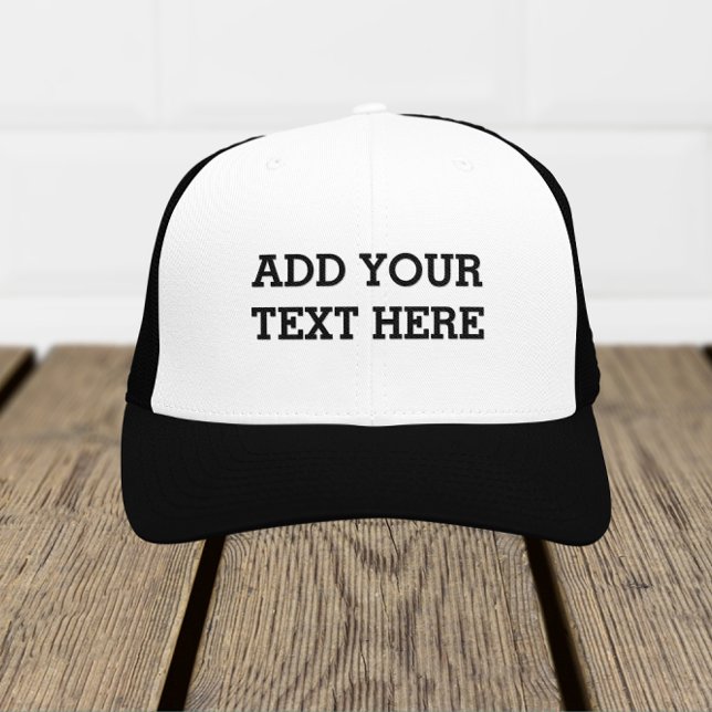Gorra De Camionero Añadir su propio texto Personalizado aquí negro y  (Subido por el creador)