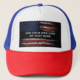 Gorra De Camionero Añadir tu propio texto a la bandera norteamericana