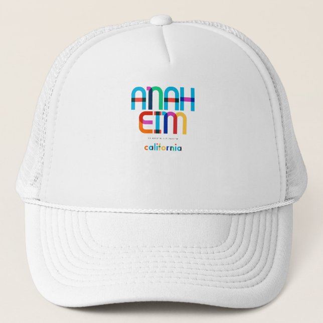 Gorra De Camionero Anaheim California Mid Century, Pop Art, (Anverso)