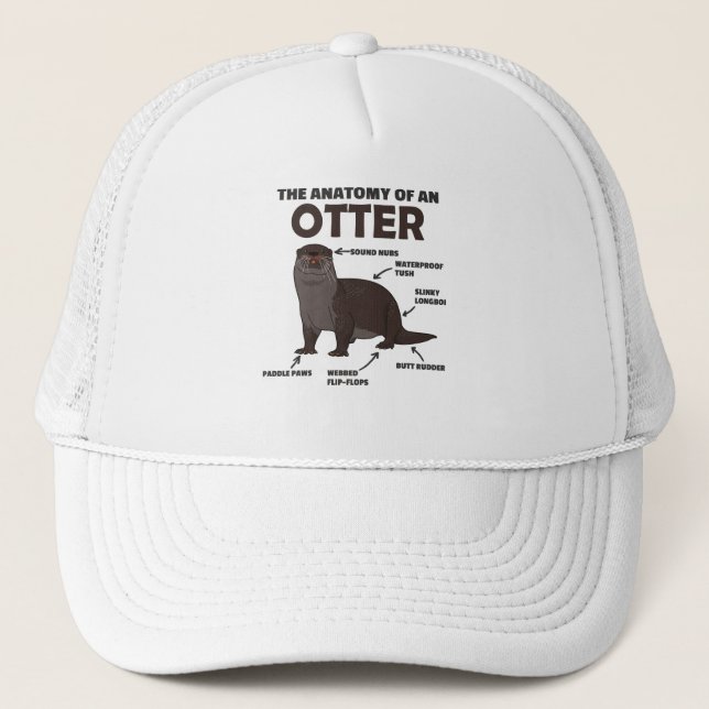 Gorra De Camionero Anatomía De Explicación De Otter Cute De Un Otter (Anverso)
