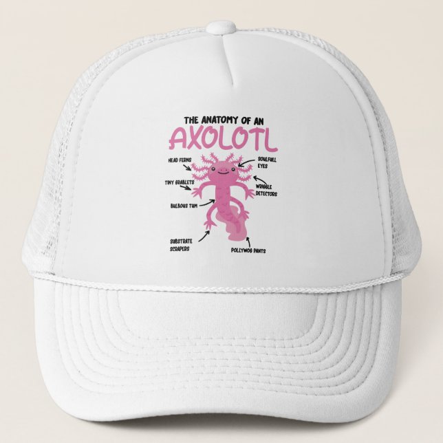 Gorra De Camionero Anatomía Explicativa Axolotl De Un Axolotl (Anverso)