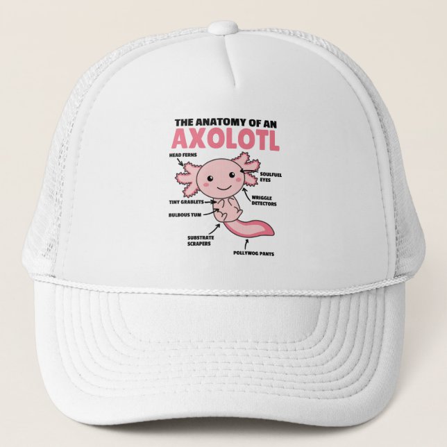Gorra De Camionero Anatomía Explicativa Axolotl De Un Axolotl (Anverso)