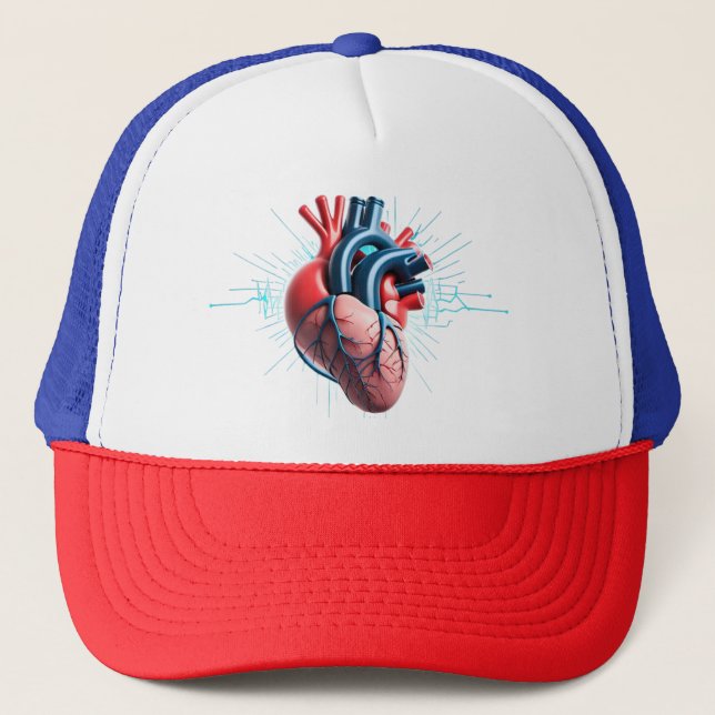 Gorra De Camionero Anatomical Heart – Artistic Medical Illustration  (Anverso)