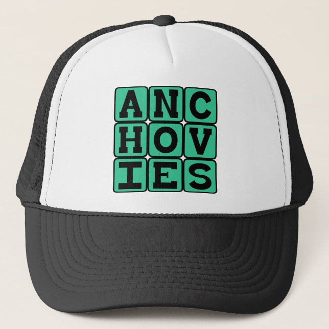 Gorra De Camionero Anchoas, ingrediente para pizza (Anverso)