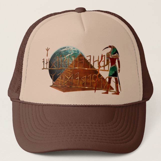 Gorra De Camionero Ancianos secretos THOTH 3D Egyptian Scifi (Anverso)