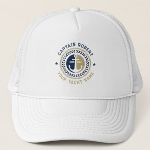 Gorra De Camionero Ancla de barco náutica azul y dorada