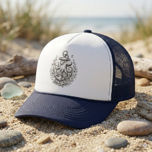 Gorra De Camionero Ancla náutica vintage con pulpo