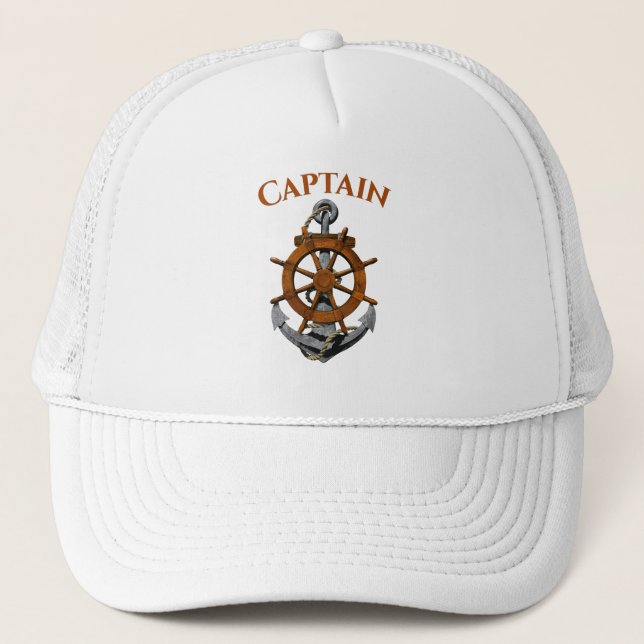 Gorra De Camionero Ancla y capitán náuticos (Anverso)