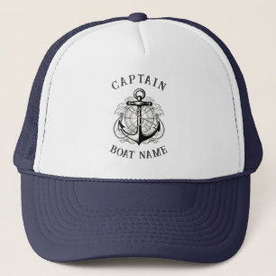 Gorra De Camionero Anclaje de nombre de barco del capitán náutico per