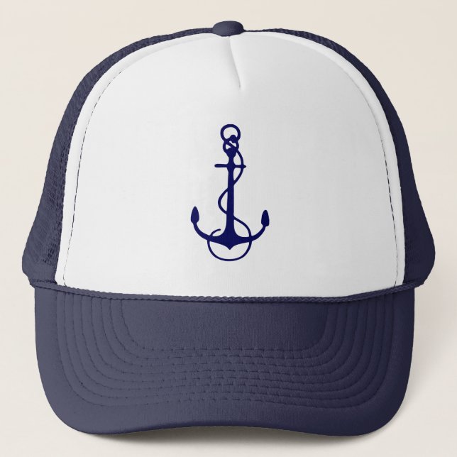 Gorra De Camionero Anclaje Náutico Azul de la Marina Cuta (Anverso)