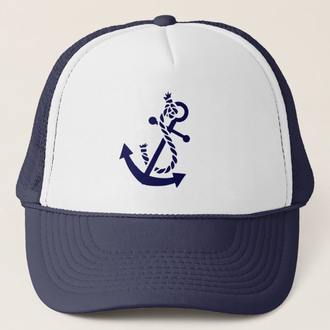 Gorra De Camionero Anclaje Náutico Azul de la Marina Cuta 2 (Anverso)