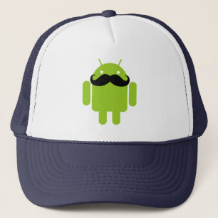 Gorra De Camionero Android Robot Black Mustache Graphic
