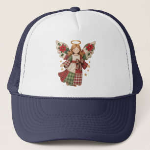 Gorra De Camionero Ángel de Navidad con Estrellas Doradas