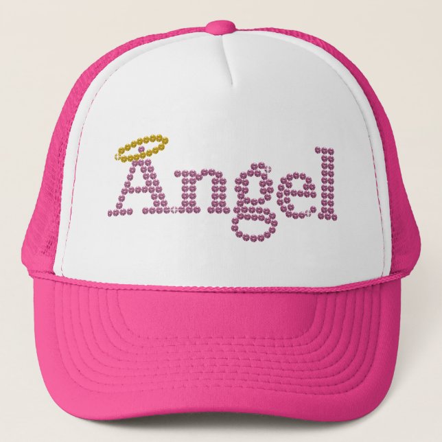 Gorra De Camionero Ángel diamante de imitación impreso (Anverso)