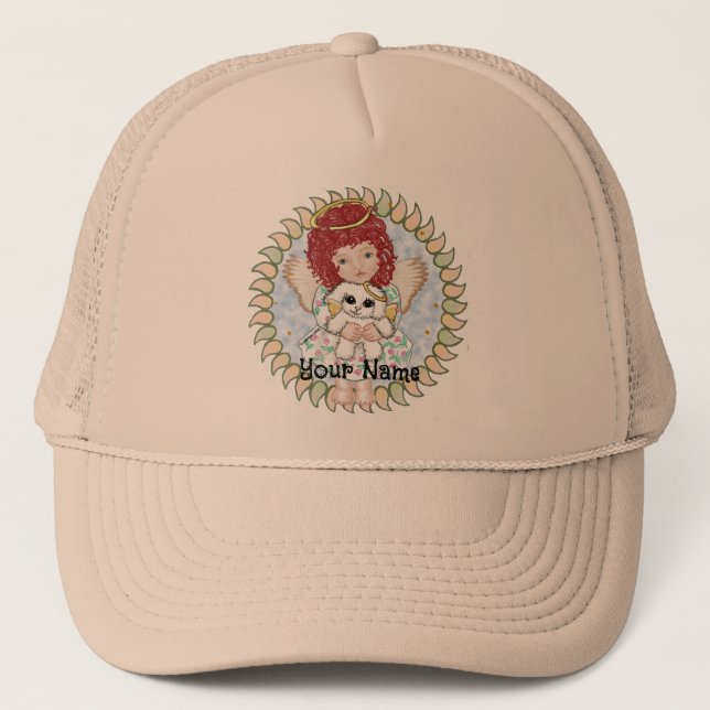 Gorra De Camionero Angel Holding Dog (Anverso)