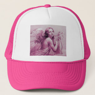 Gorra De Camionero ANGEL JUGANDO LYRA SOBRE LAS NUBES DE color rosa