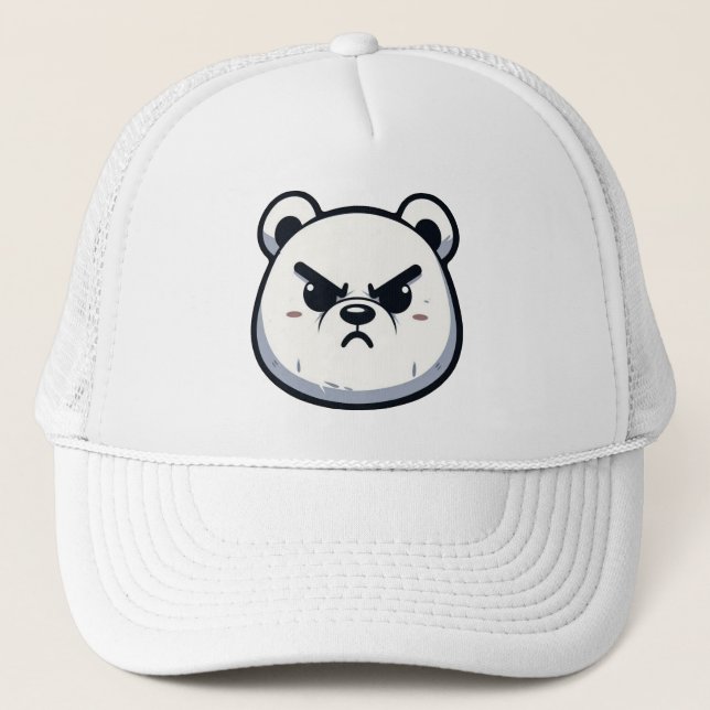 Gorra De Camionero Angry Polar Bear Design (Anverso)