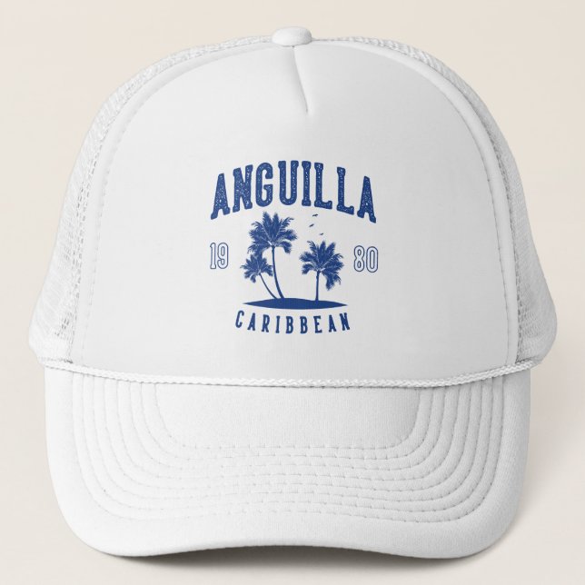 Gorra De Camionero Anguilla Caribbean Palm Tree 1980 (Anverso)