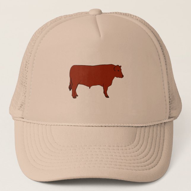 Gorra De Camionero Angus rojo Bull (Anverso)