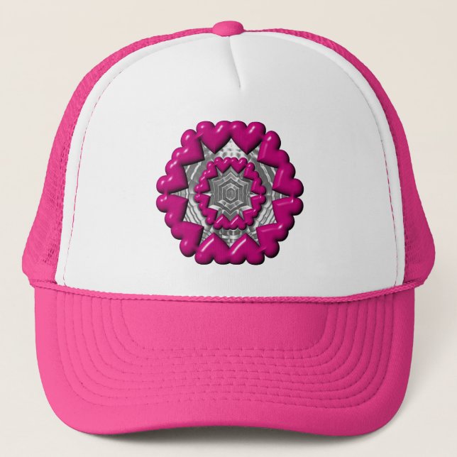 Gorra De Camionero Anillo de corazones Valentine (Anverso)