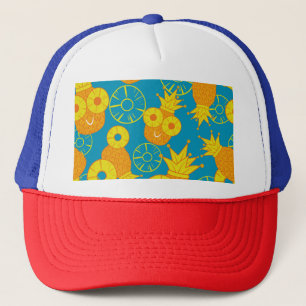 Gorra De Camionero Anillos de piña: Vintage Personalizado de Doodle.