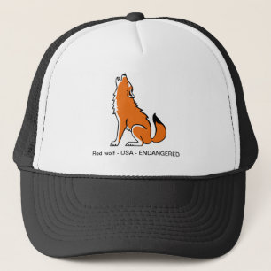 Gorra De Camionero Animal en peligro de extinción - Guay Red WOLF - s