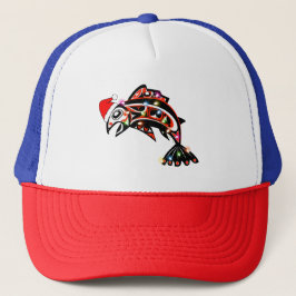 Gorra De Camionero Animal espiritual Haida Salmon con luces Navidades