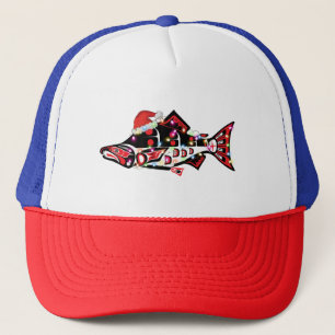 Gorra De Camionero Animal espiritual Haida Salmon con luces Navidades